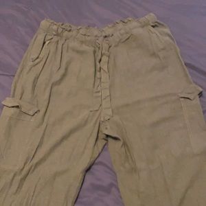 Aerie Line Green Cargo Joggers